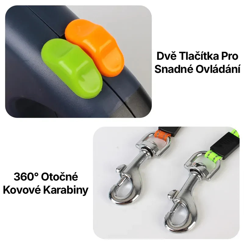 TwinWalk™ – Samonavíjecí dvojité vodítko s 360° rotací a LED světlem