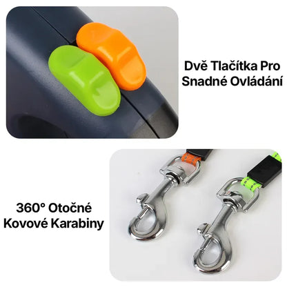 TwinWalk™ – Samonavíjecí dvojité vodítko s 360° rotací a LED světlem